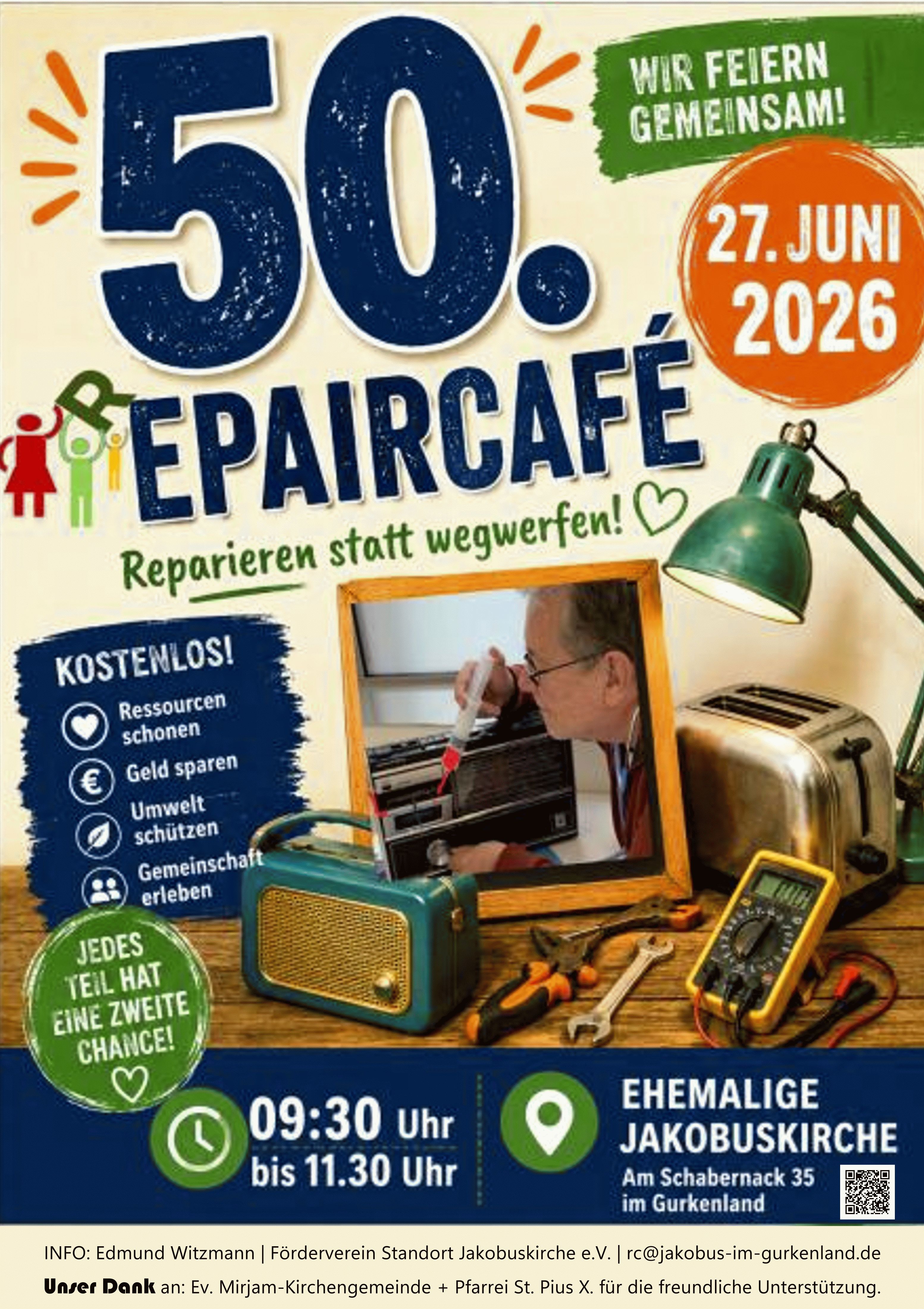 Einladungsplakat zum 50. Repaircafe